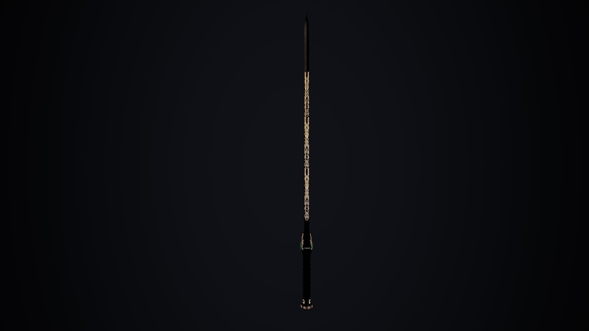 Dwarven Sword Low-poly 3D model_10