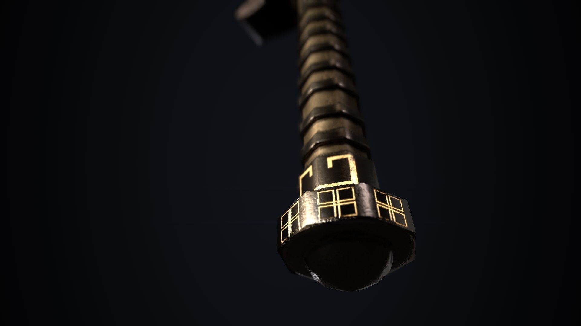 Dwarven Sword Low-poly 3D model_7