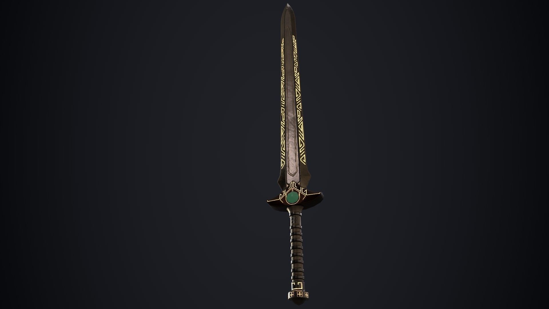 Dwarven Sword Low-poly 3D model_1