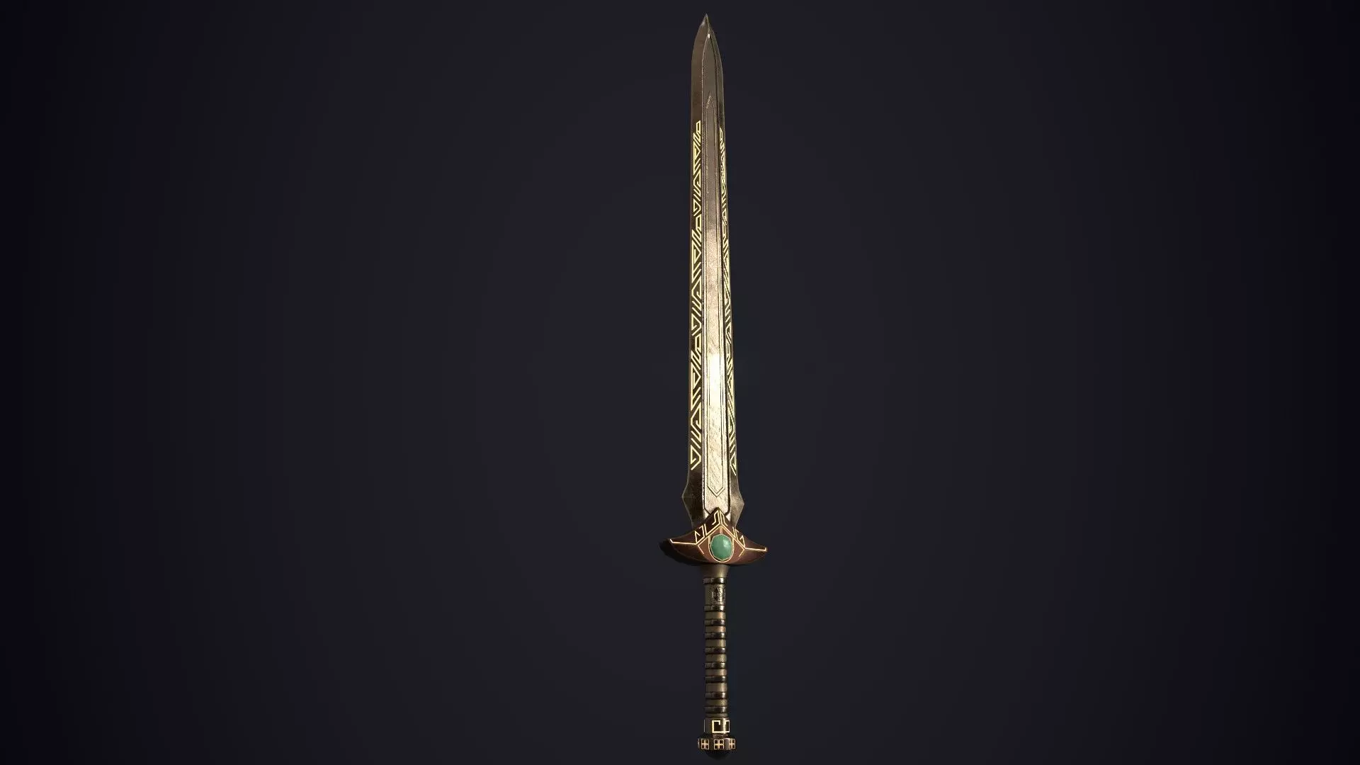 Dwarven Sword Low-poly 3D model_0