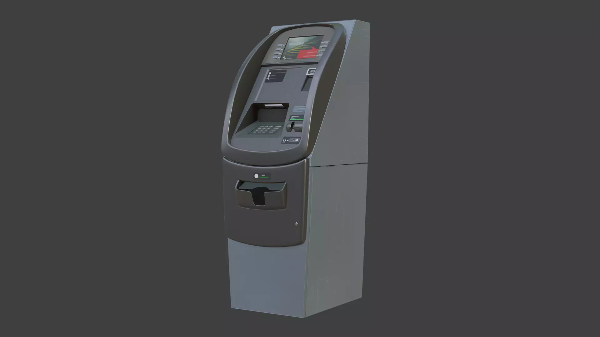 ATM on ground Low-poly 3D model_0