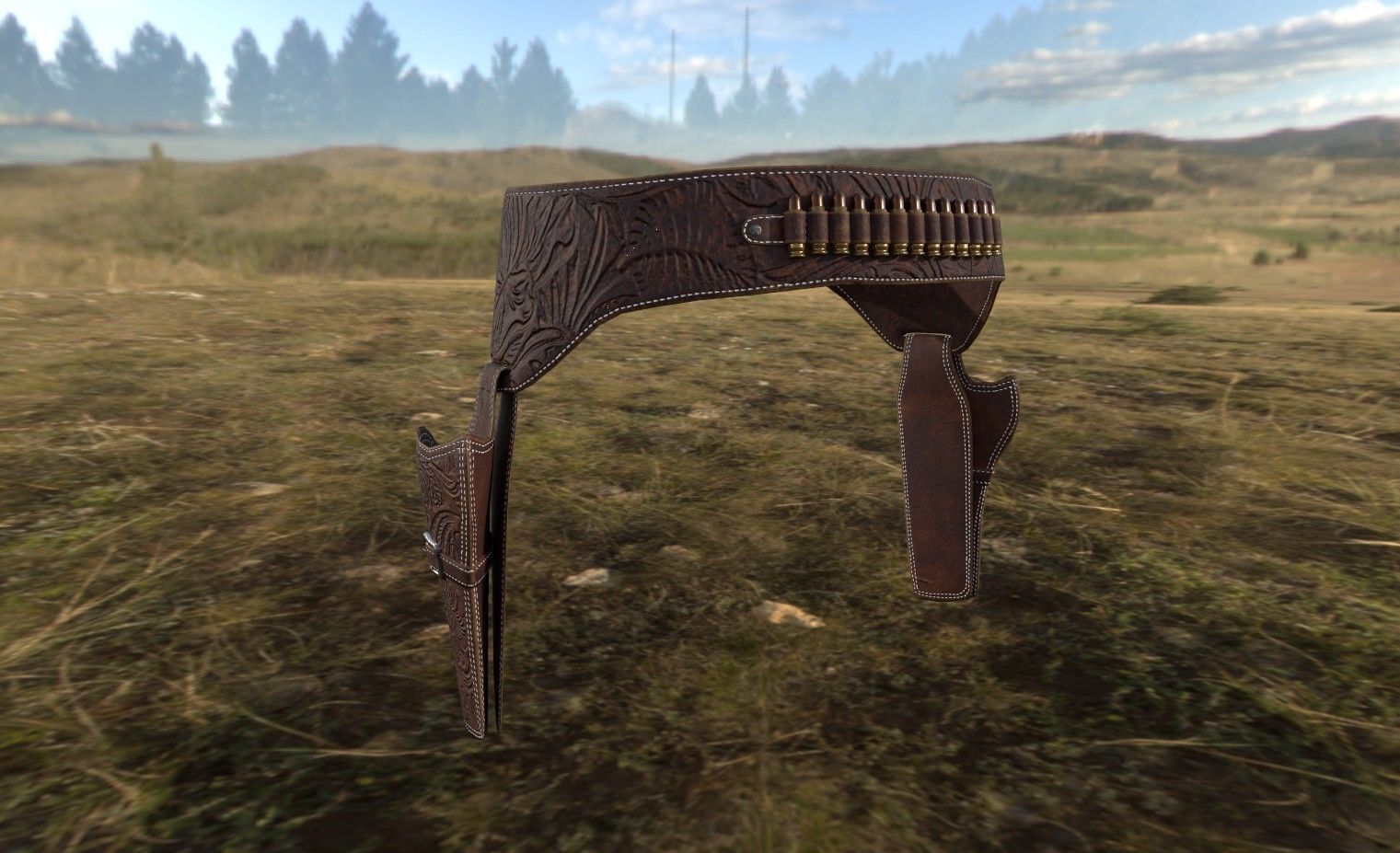Western Belt Low-poly 3D model_2