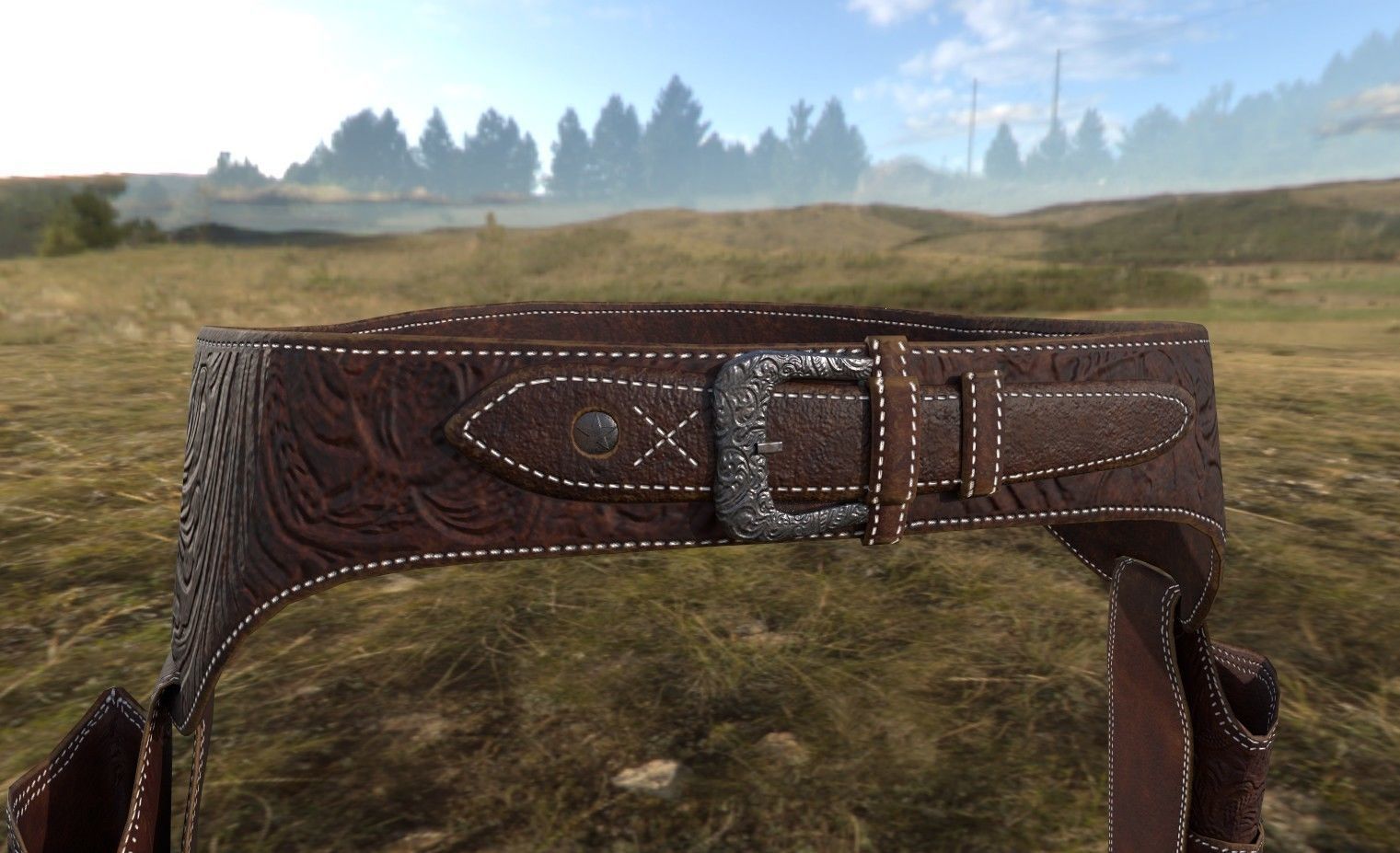 Western Belt Low-poly 3D model_3