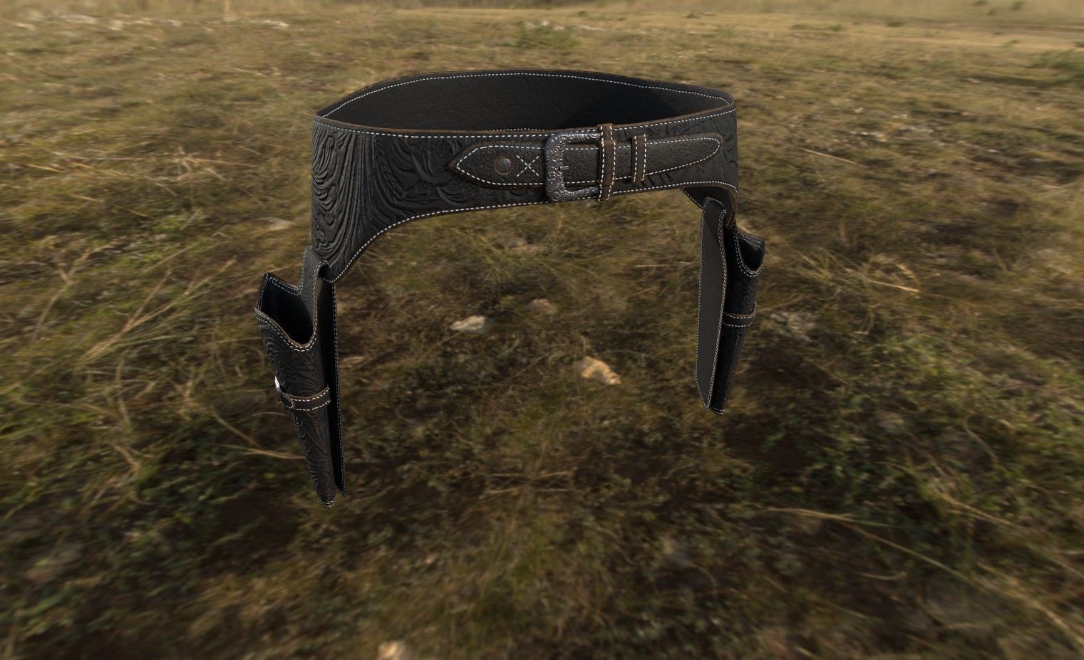 Western Belt Low-poly 3D model_4