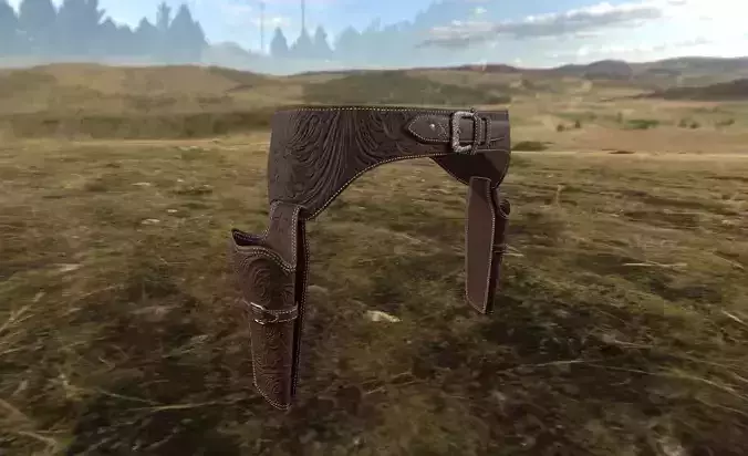 Western Belt Low-poly 3D model