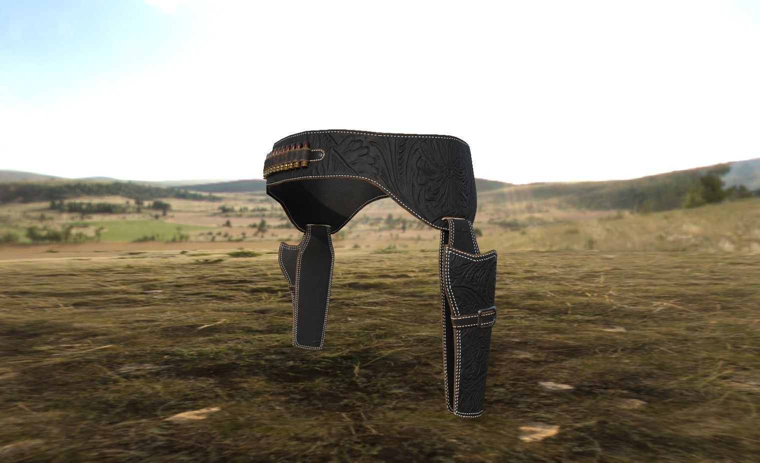 Western Belt Low-poly 3D model_5