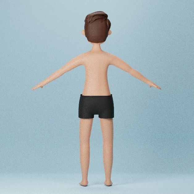 3D cartoon man with idle animation Low-poly 3D model_4