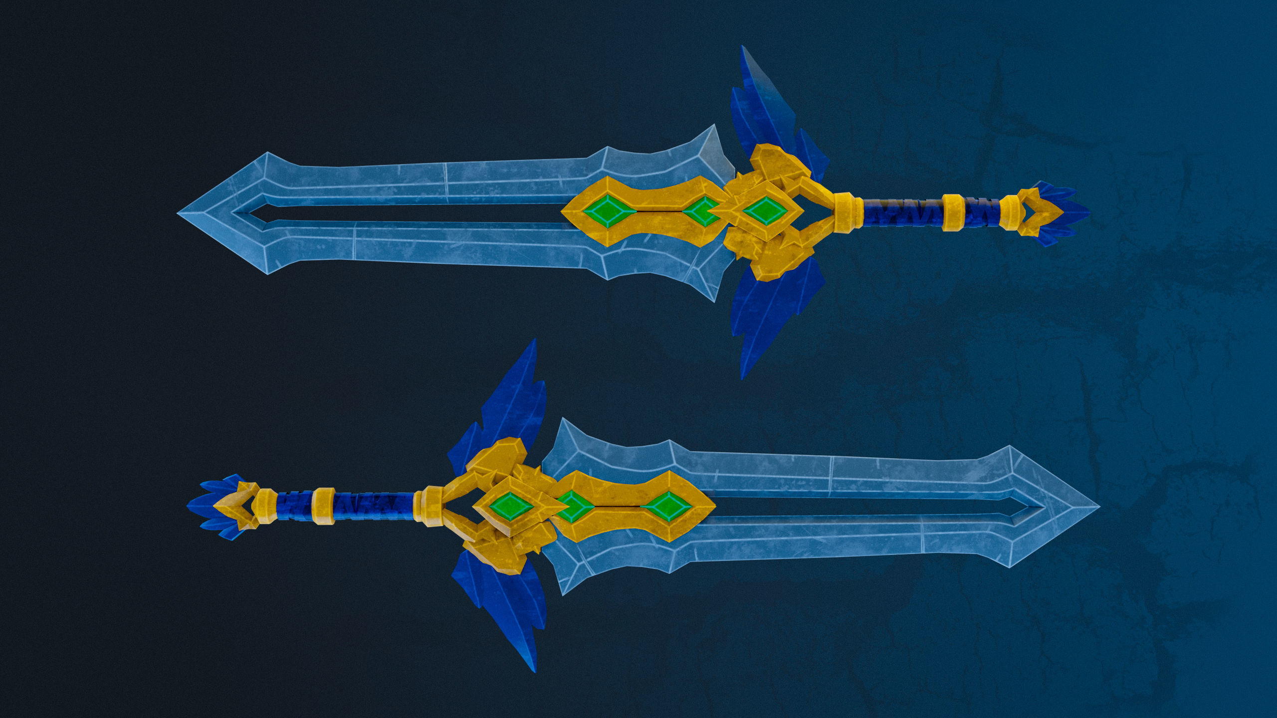 Crystal Sword Low-poly 3D model_6