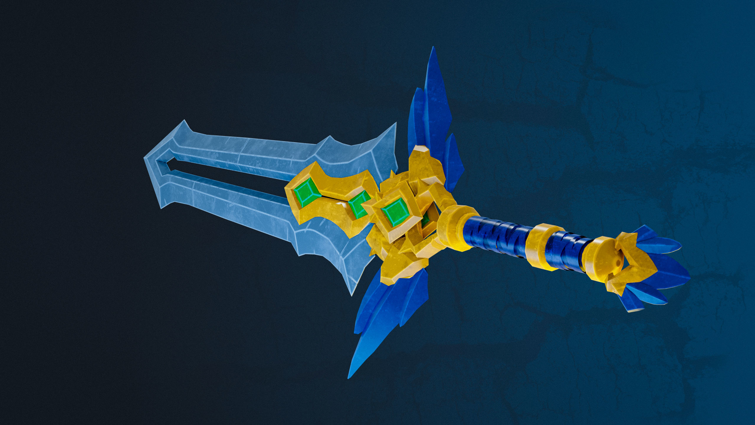 Crystal Sword Low-poly 3D model_4
