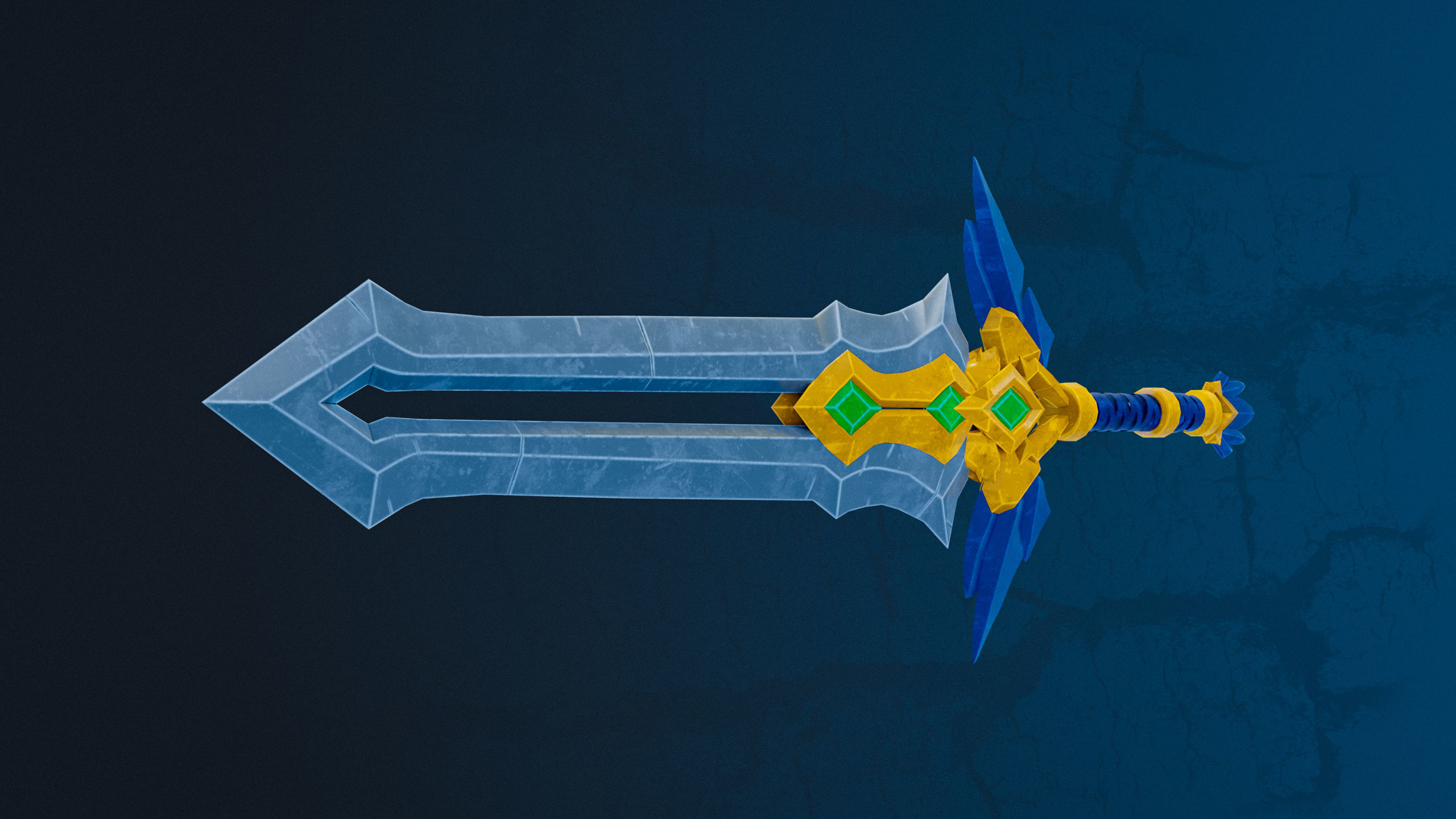 Crystal Sword Low-poly 3D model_3