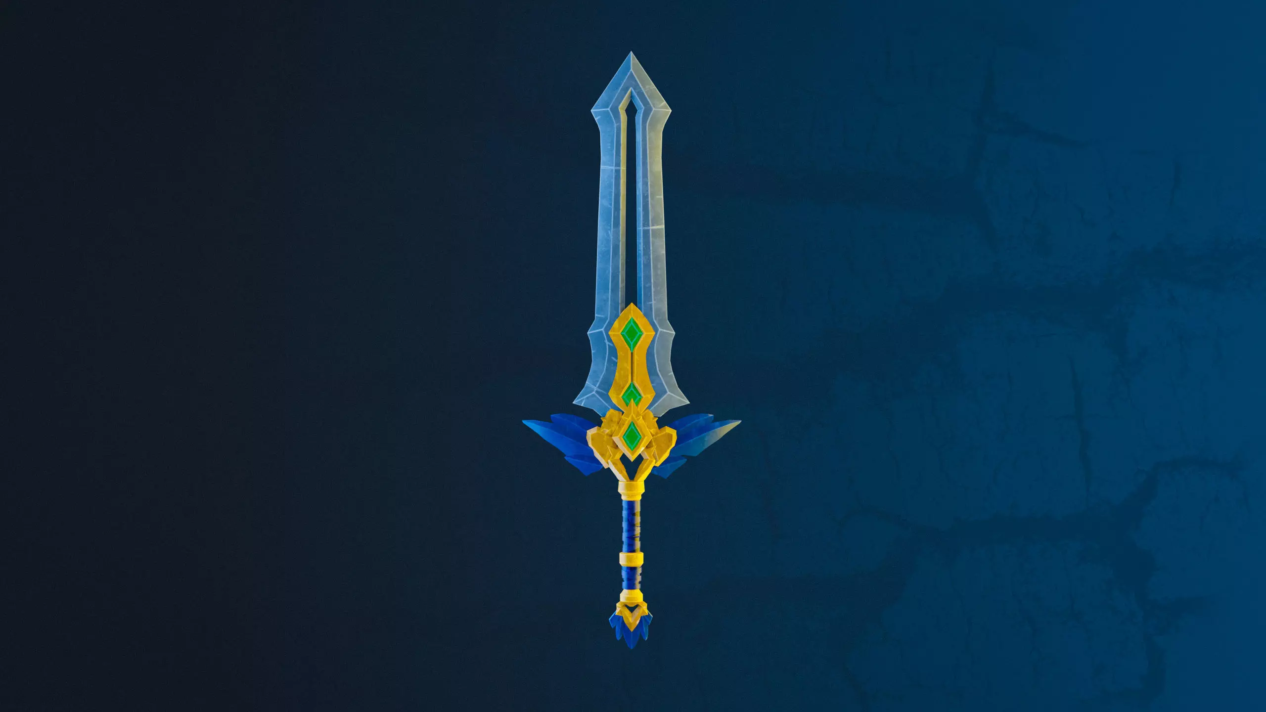 Crystal Sword Low-poly 3D model_0