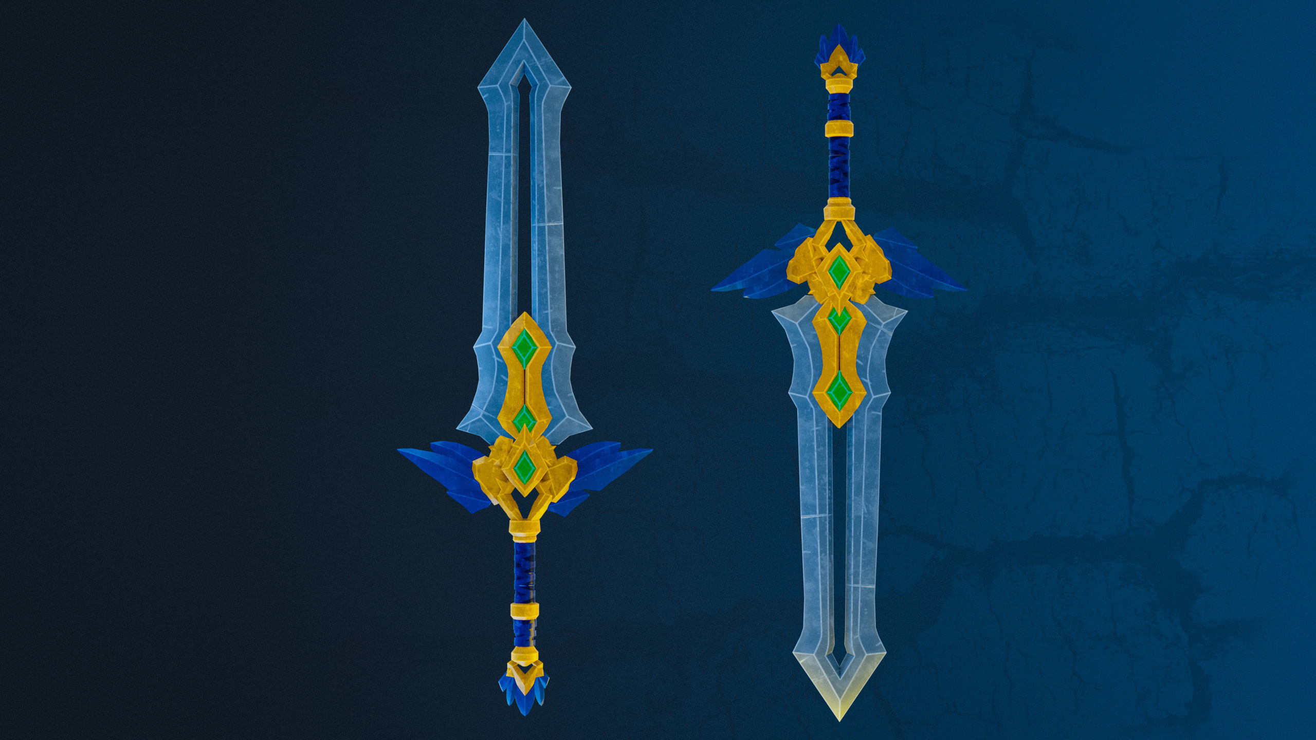 Crystal Sword Low-poly 3D model_5