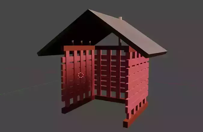 The Hut 3d Model in blender