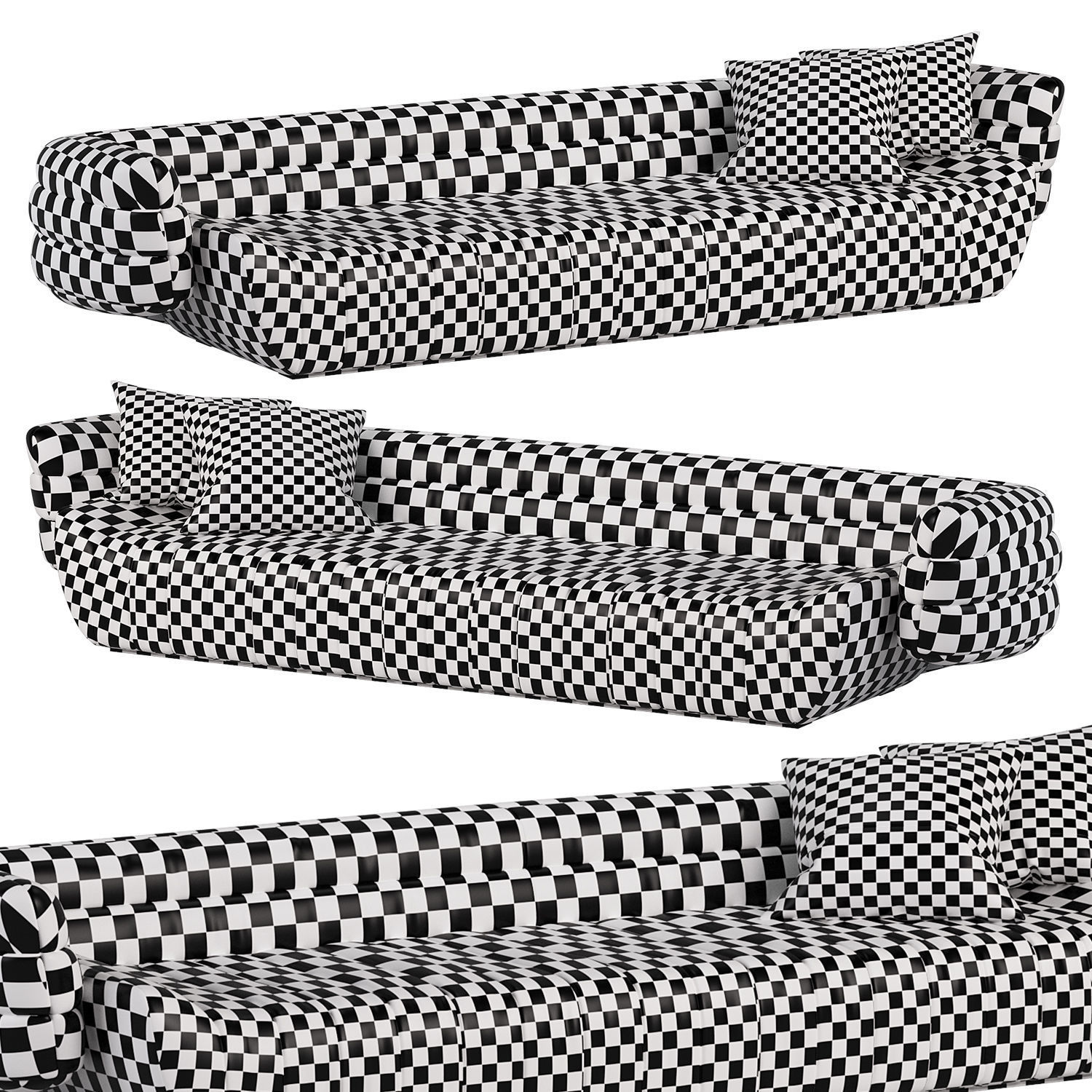 Baxter Sofa Low-poly 3D model_3