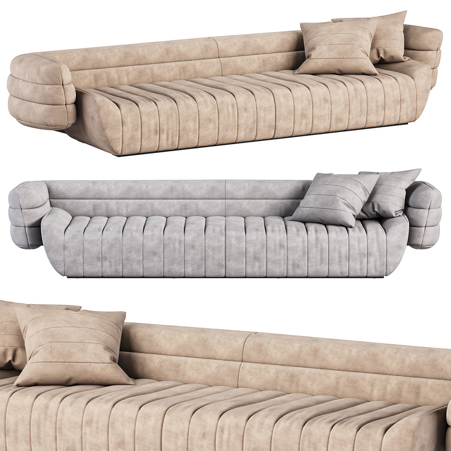 Baxter Sofa Low-poly 3D model_1