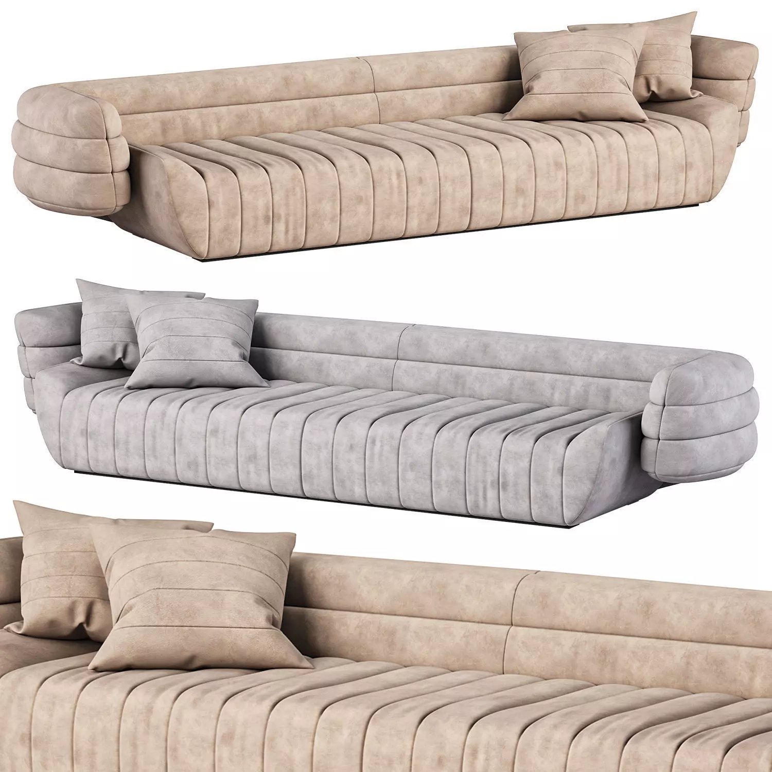 Baxter Sofa Low-poly 3D model_0