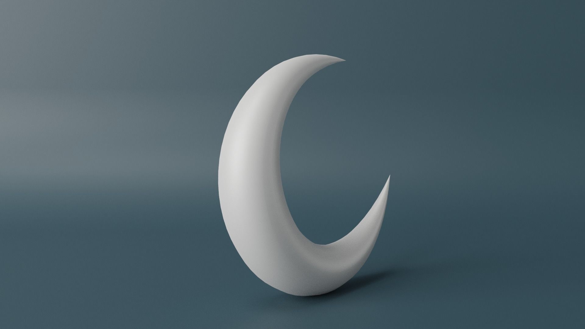 Crescent Moon Low-poly 3D model_6