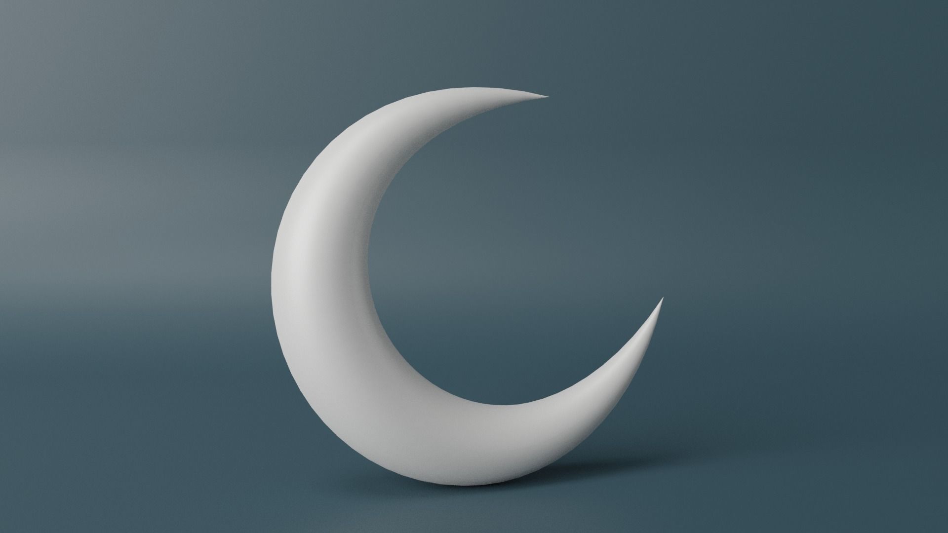 Crescent Moon Low-poly 3D model_4