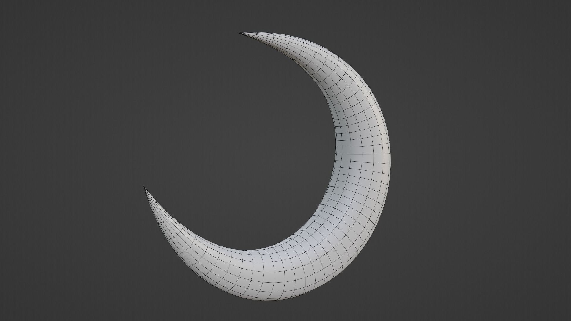 Crescent Moon Low-poly 3D model_3