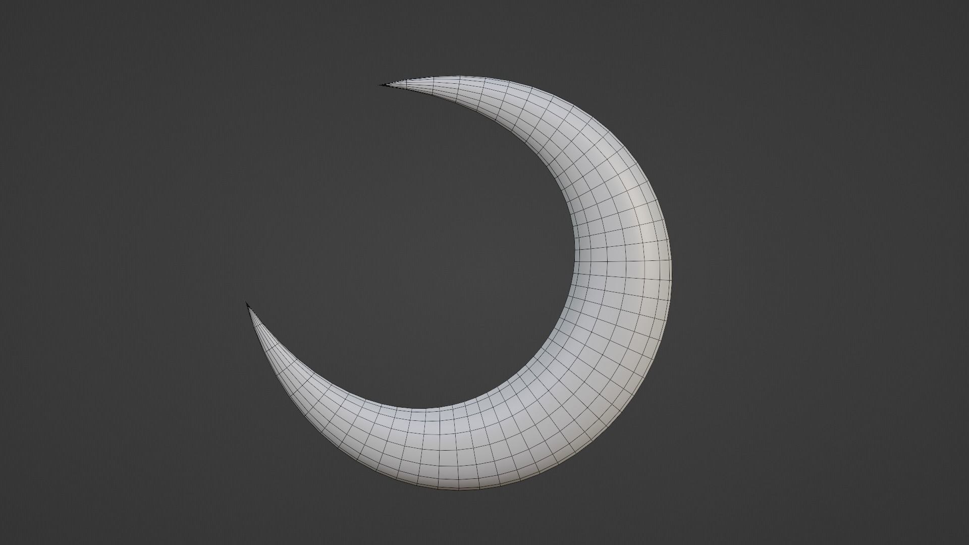 Crescent Moon Low-poly 3D model_2