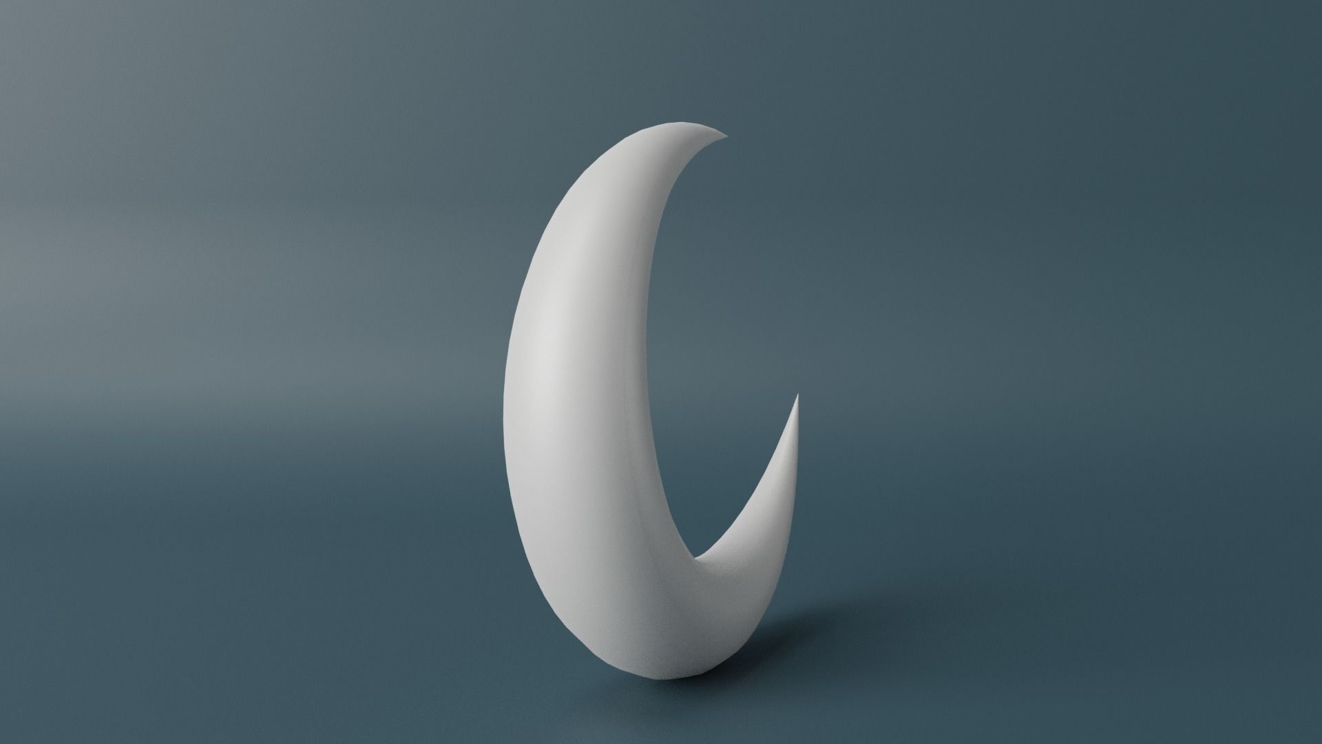 Crescent Moon Low-poly 3D model_7