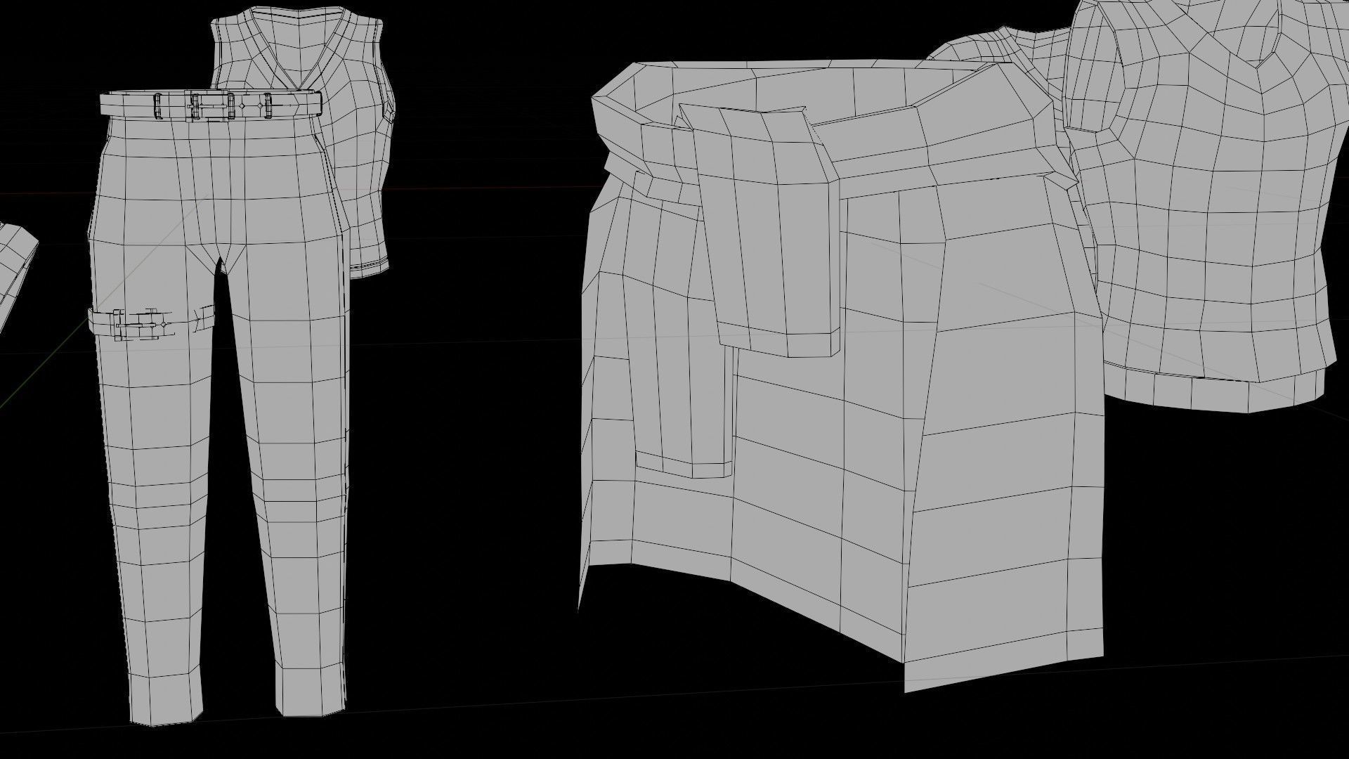 a collection of clothes with pbr textures  Low-poly 3D model_18