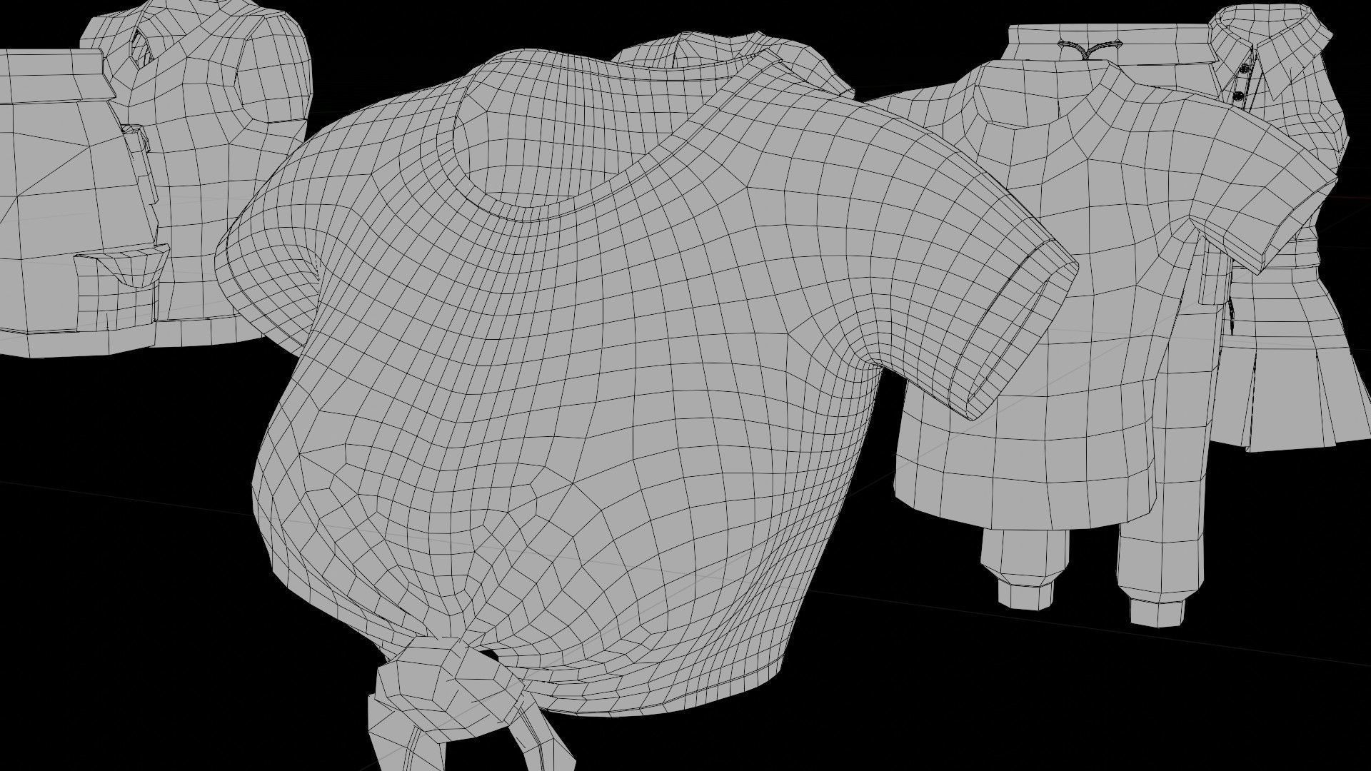 a collection of clothes with pbr textures  Low-poly 3D model_15