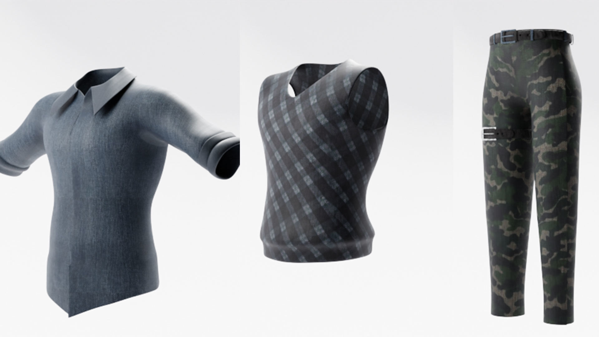 a collection of clothes with pbr textures  Low-poly 3D model_6