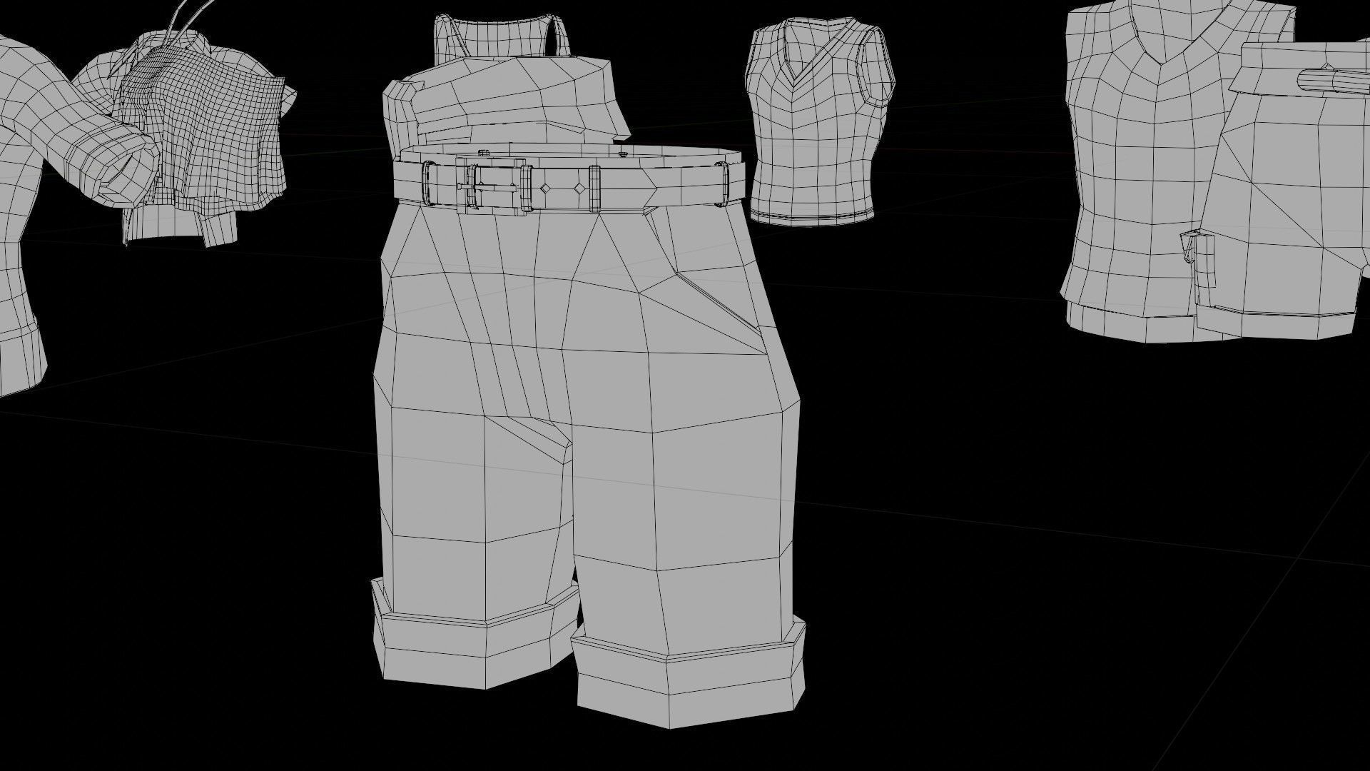 a collection of clothes with pbr textures  Low-poly 3D model_14