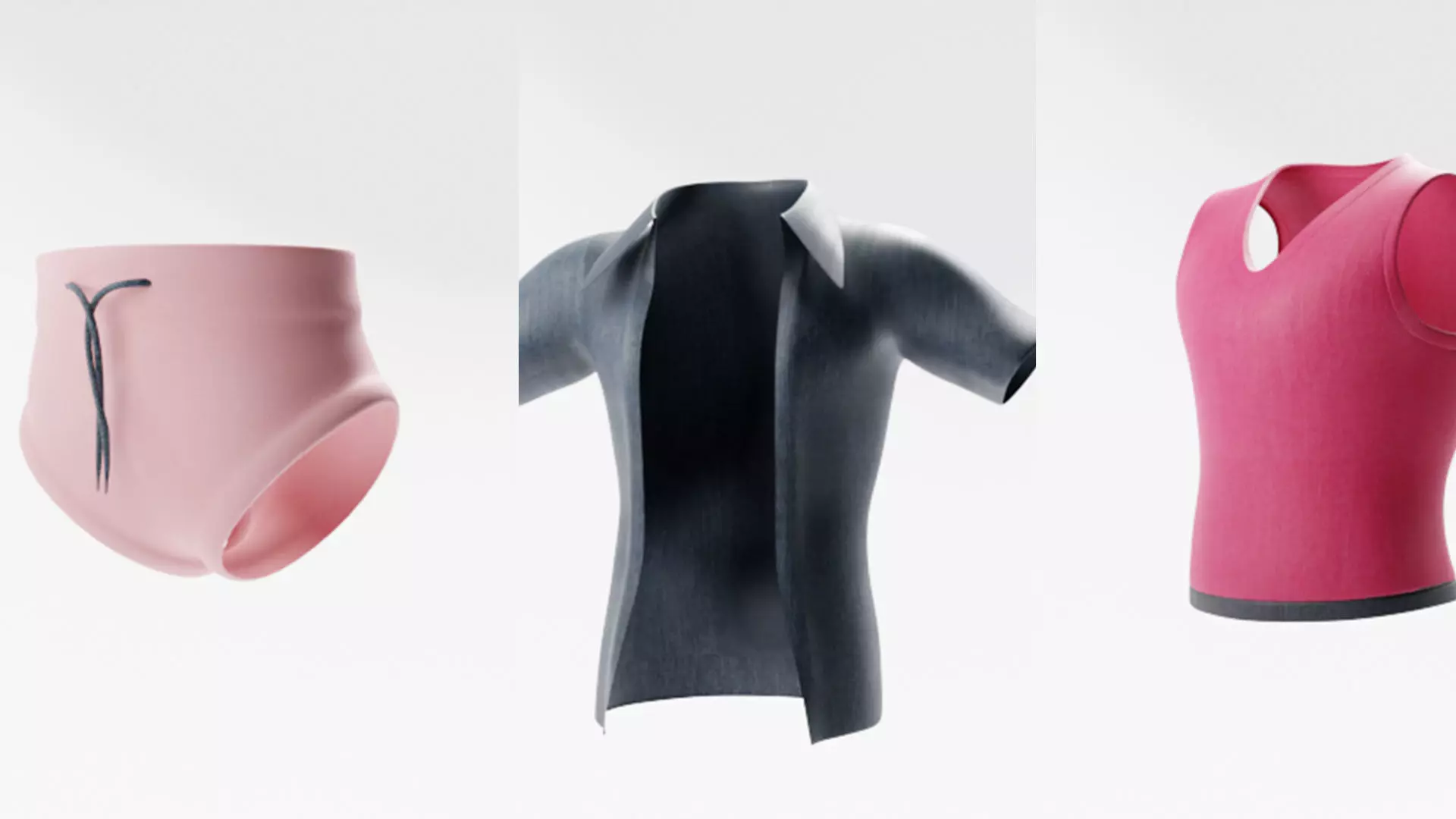 a collection of clothes with pbr textures  Low-poly 3D model_0