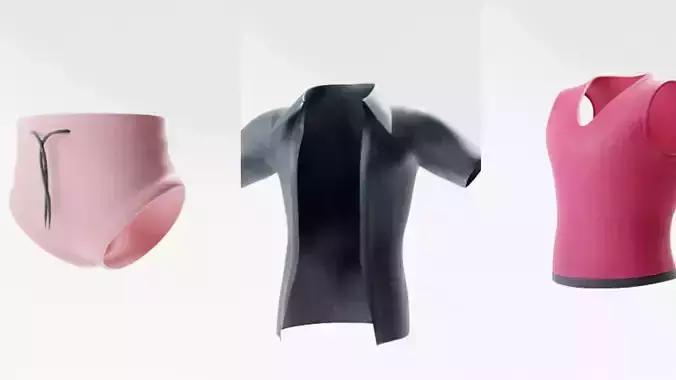 a collection of clothes with pbr textures 