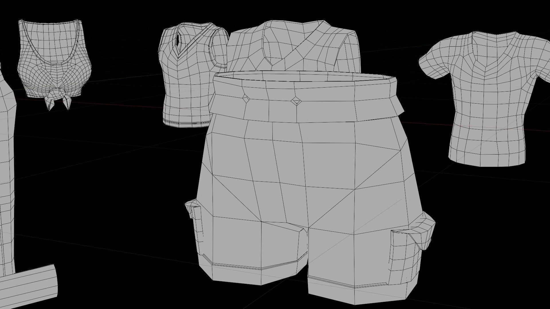 a collection of clothes with pbr textures  Low-poly 3D model_17