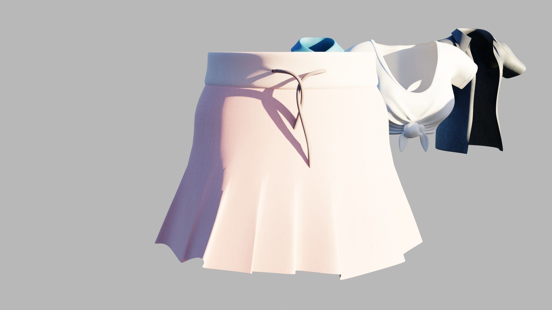 a collection of clothes with pbr textures  Low-poly 3D model_24