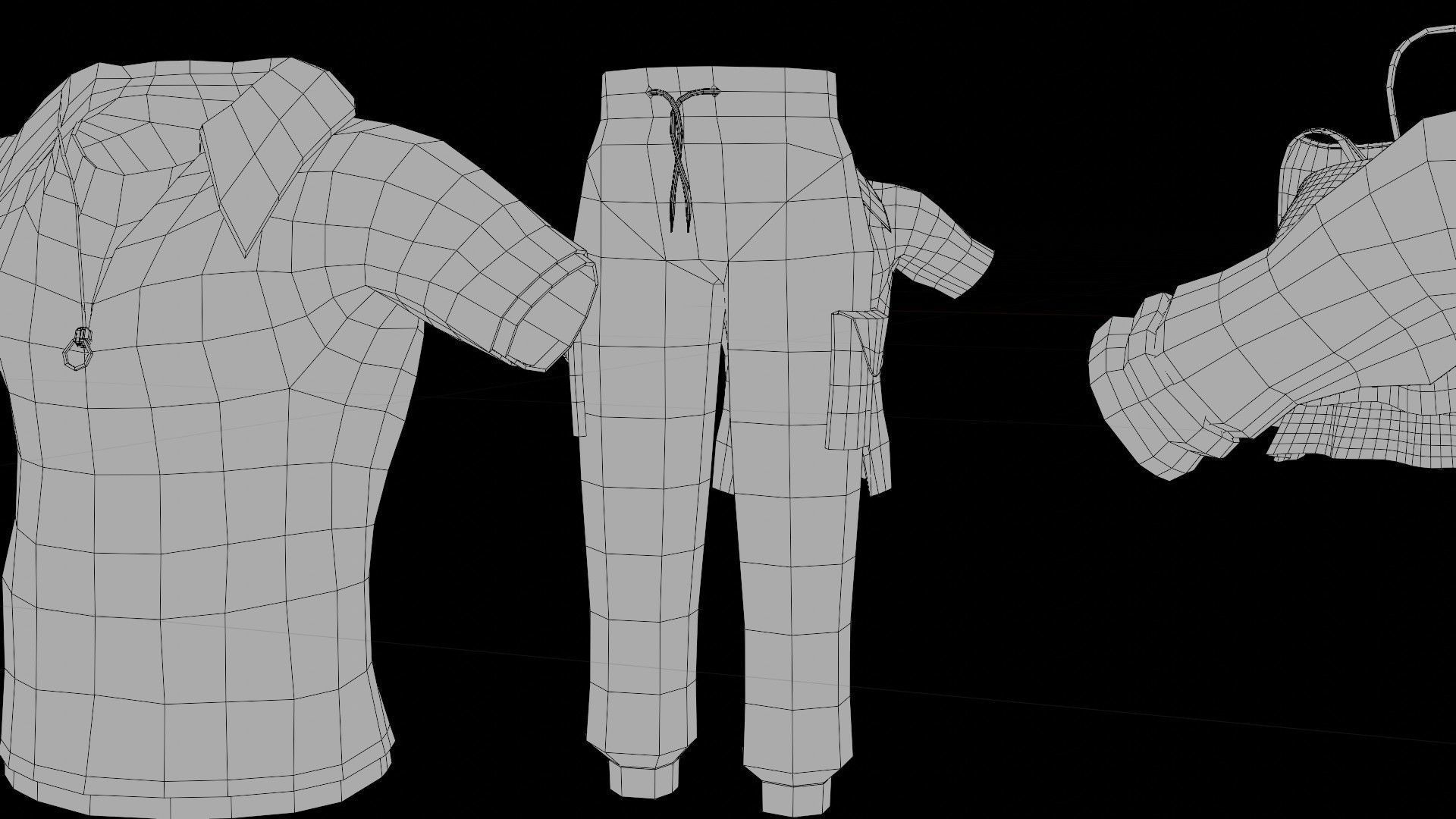 a collection of clothes with pbr textures  Low-poly 3D model_23