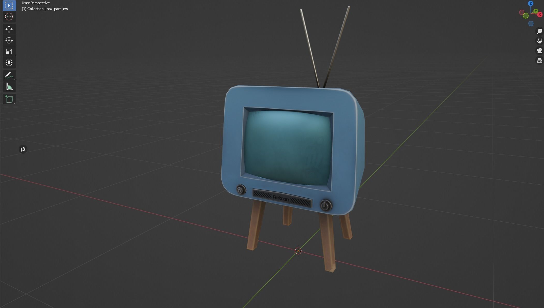 Stylized Retro TV Low-poly 3D model_8