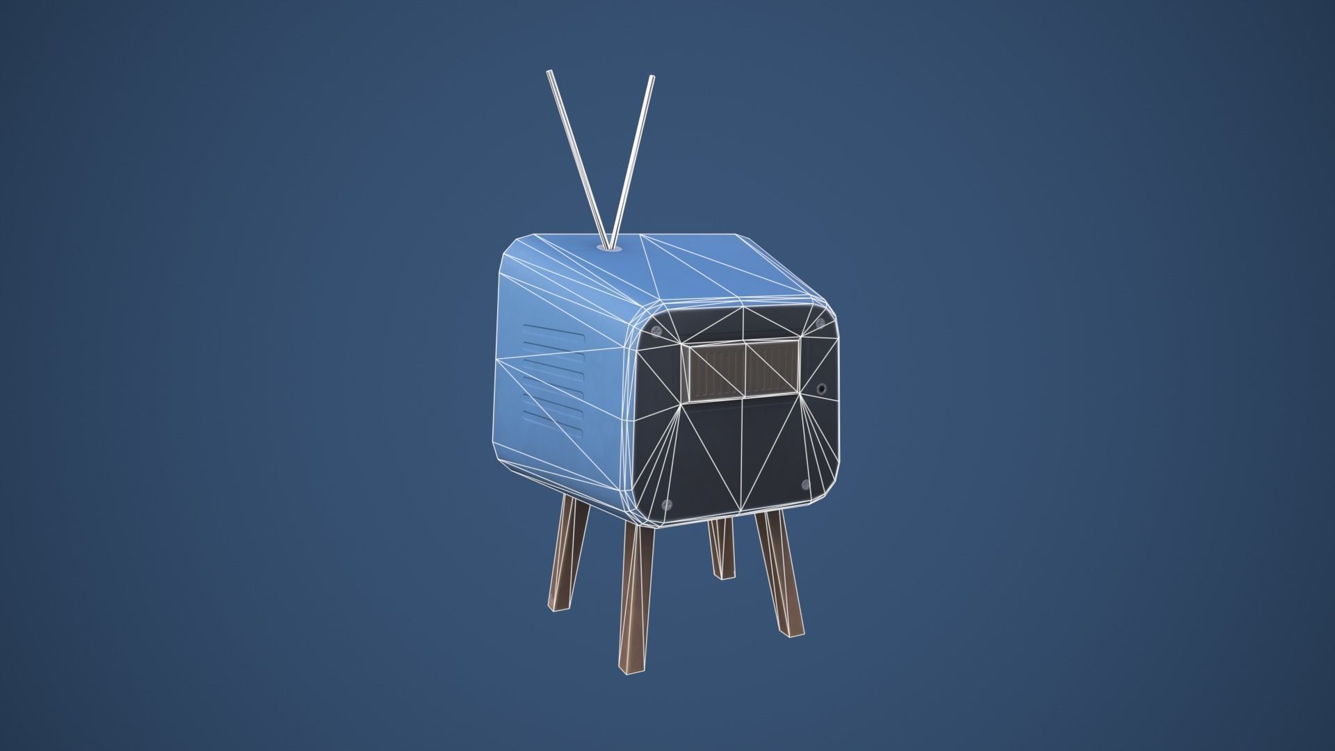 Stylized Retro TV Low-poly 3D model_5
