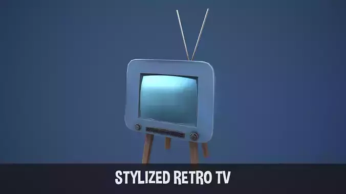 Stylized Retro TV Low-poly 3D model