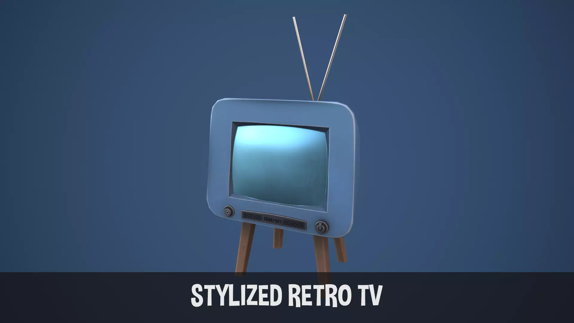Stylized Retro TV Low-poly 3D model_0