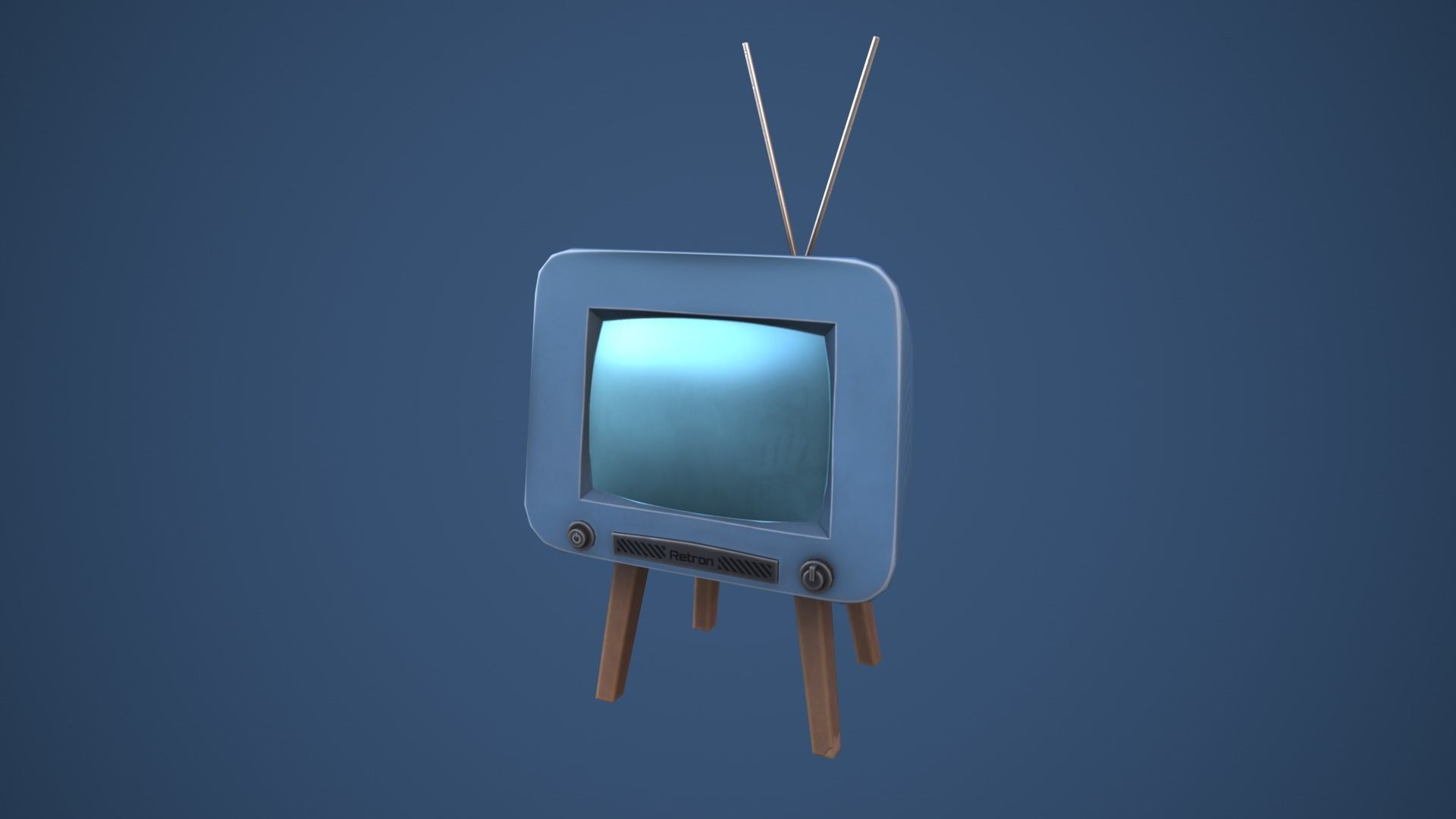 Stylized Retro TV Low-poly 3D model_2