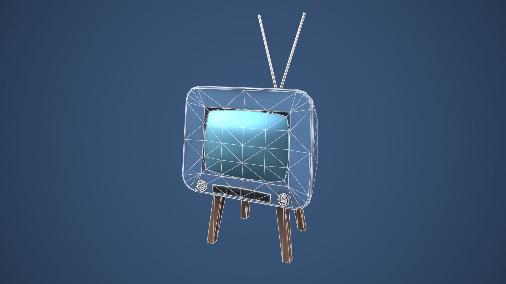 Stylized Retro TV Low-poly 3D model_3