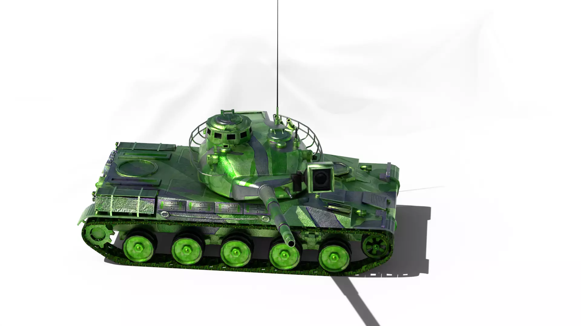 AMX-30 Tank Low-poly 3D model_0