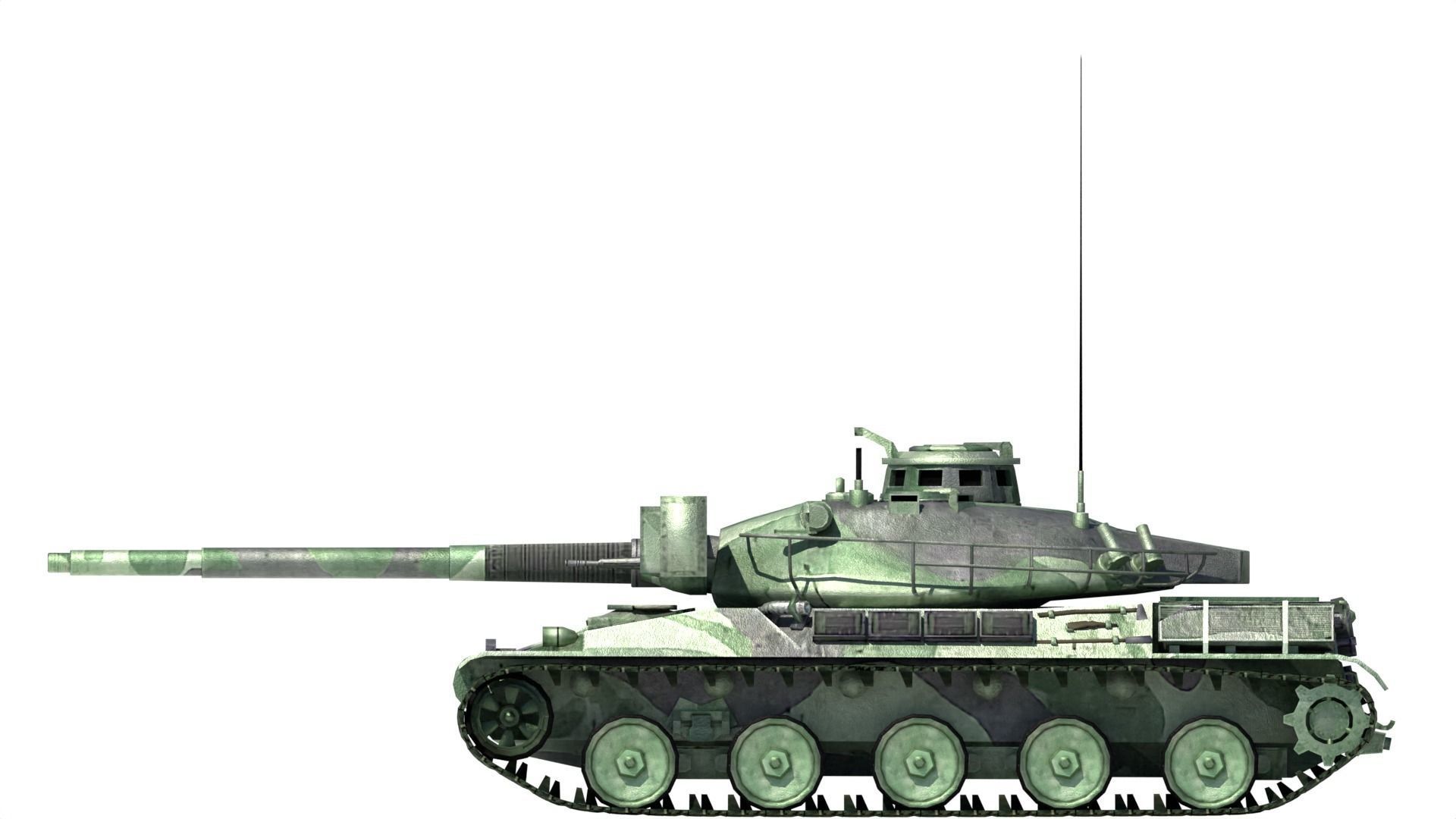 AMX-30 Tank Low-poly 3D model_4