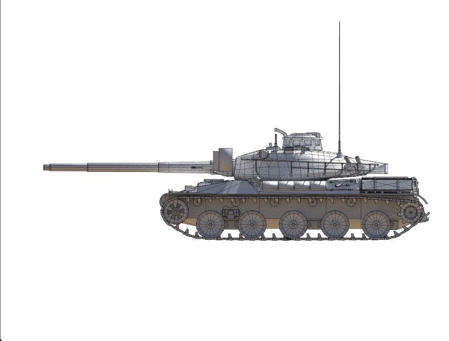 AMX-30 Tank Low-poly 3D model_15