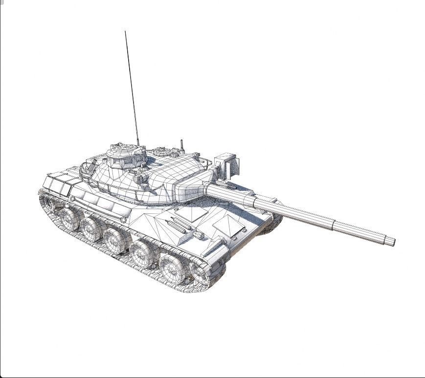 AMX-30 Tank Low-poly 3D model_11