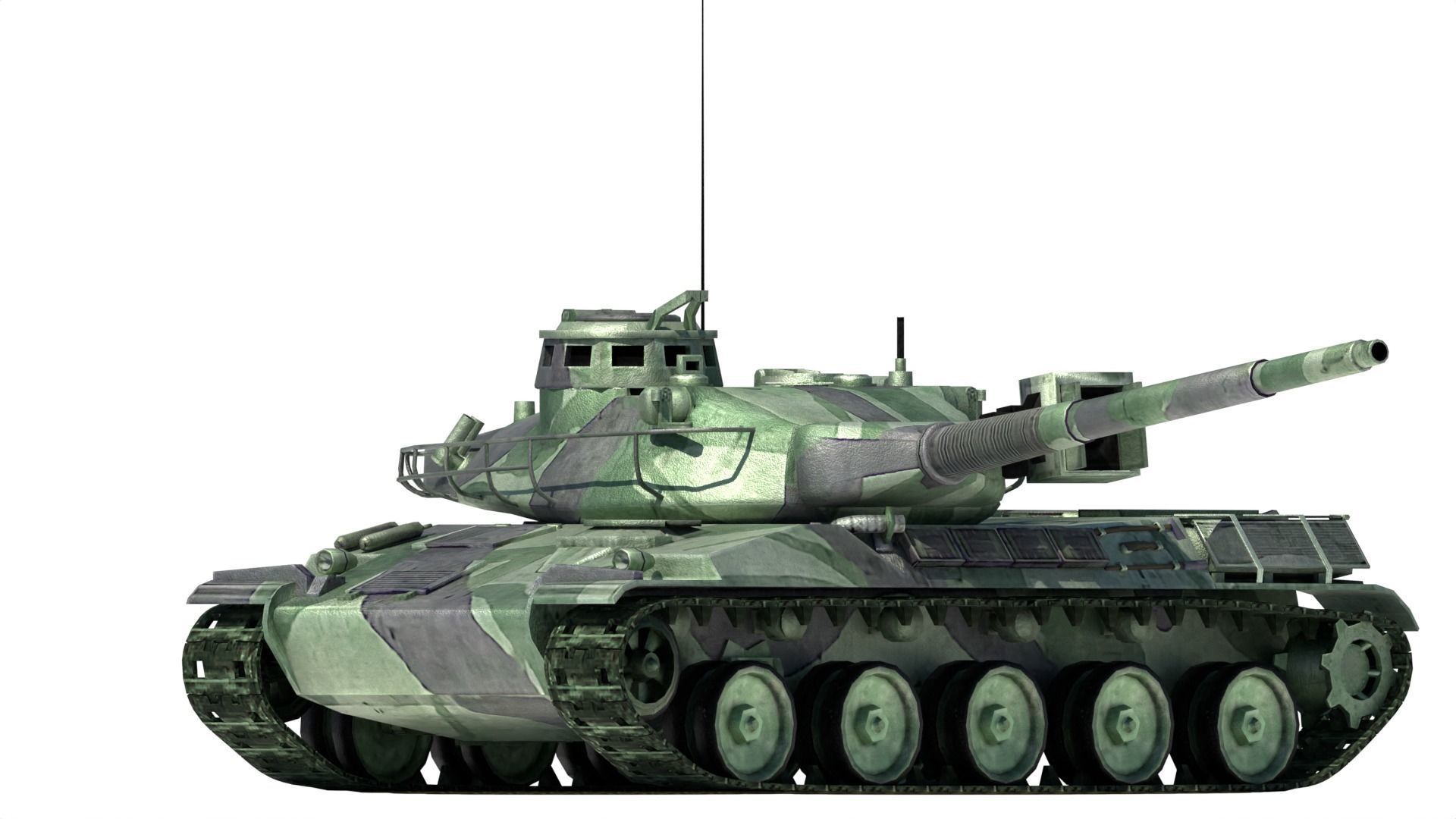 AMX-30 Tank Low-poly 3D model_8