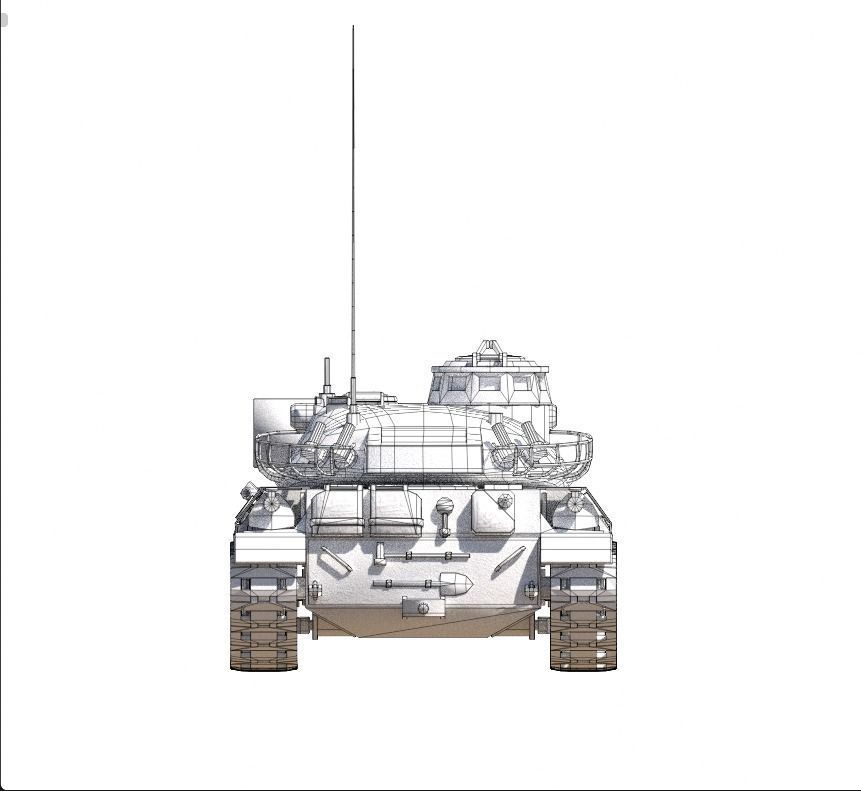 AMX-30 Tank Low-poly 3D model_12