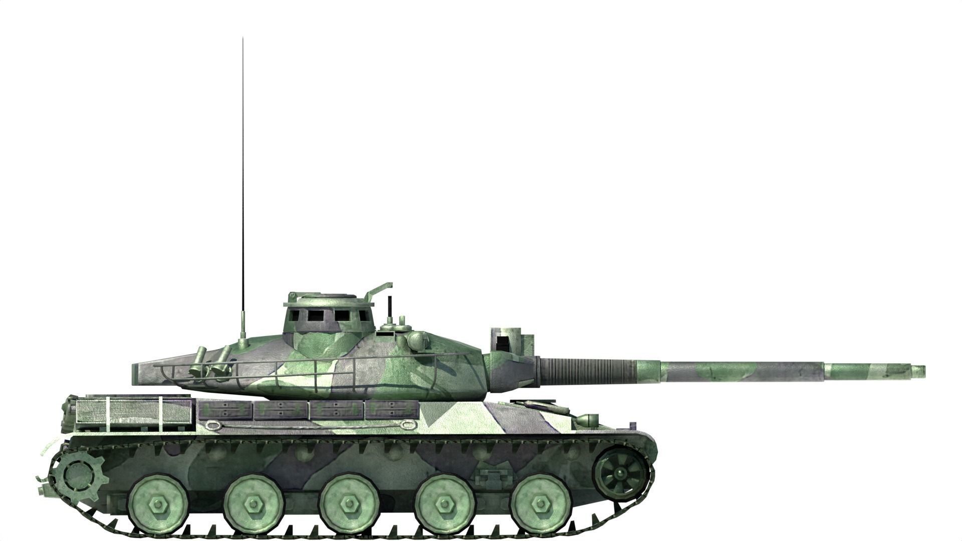 AMX-30 Tank Low-poly 3D model_3