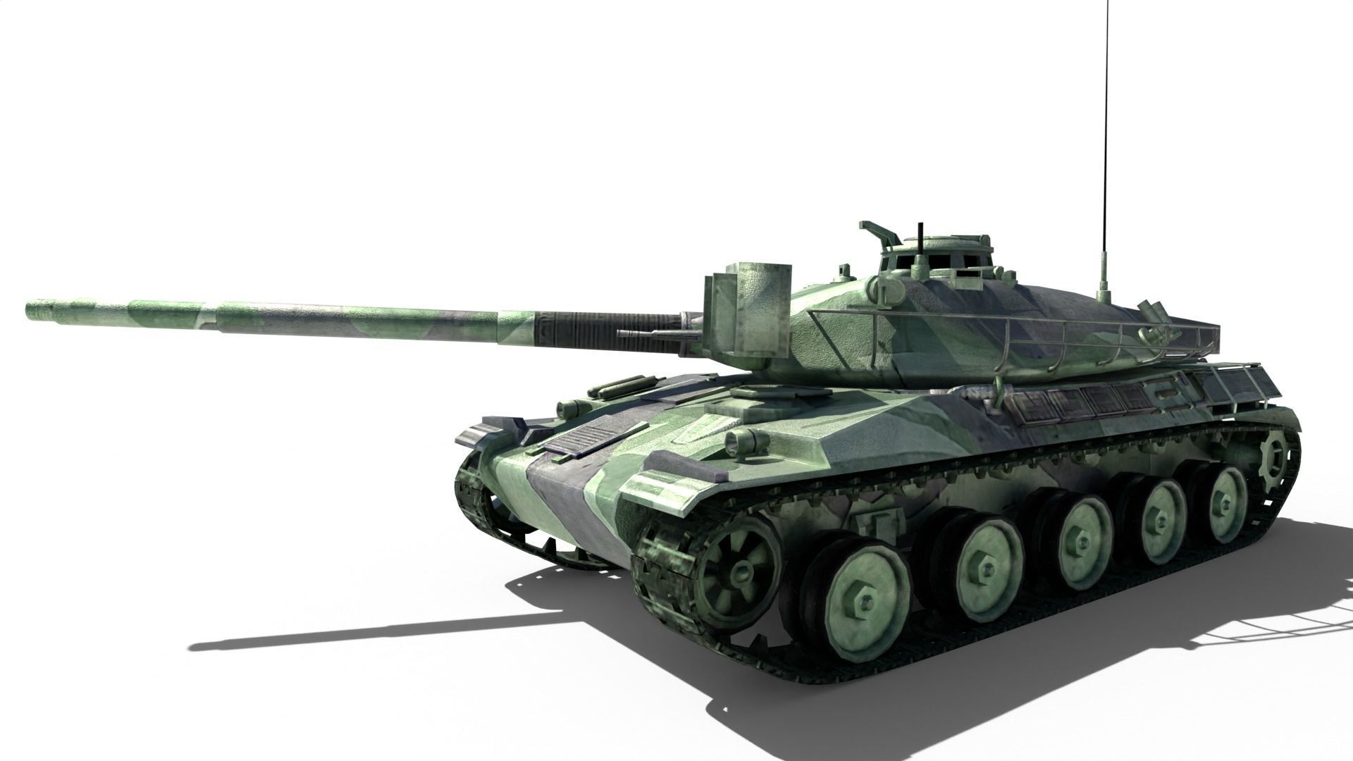 AMX-30 Tank Low-poly 3D model_9