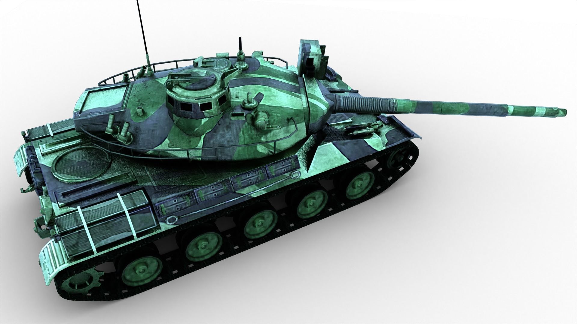 AMX-30 Tank Low-poly 3D model_2