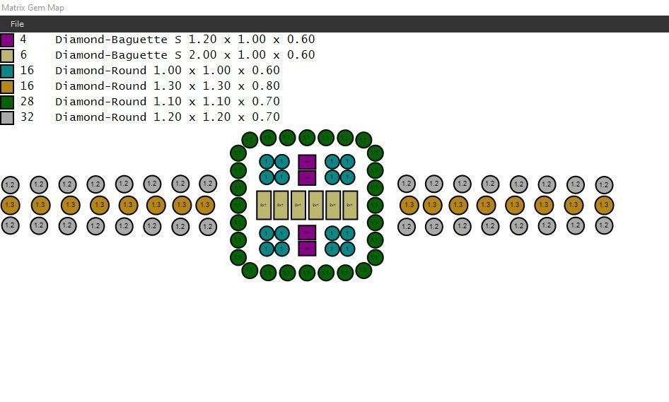 Pack of Emerald baguette rings 46-MWC 3D print model_16